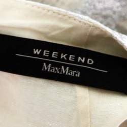 Pre Owned Weekend Max Mara Cream Floral Lurex Detail Falena Top M