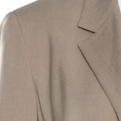Max Mara Beige Wool and Silk Front Tie Detail Blazer L
