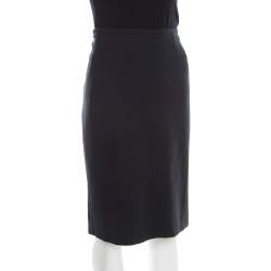 Pre Owned Max Mara Black Stretch Knit Pencil Skirt L