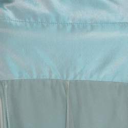 Pre Owned Max Mara Pale Blue Silk Organza Draped Bow Detail Halter Dress M