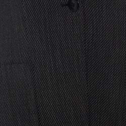 Max Mara Dark Brown Textured Stretch Wool Tailored Pant Suit S