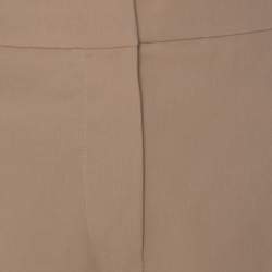 Pre Owned Max Mara Beige Cotton Bottom Side Fold Detail Sheath Skirt L