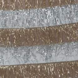 Pre Owned Max Mara Gold and Silver Metallic Fringed Crepe Gavetta Skirt S 