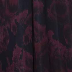 Pre Owned Max Mara Purple Printed Silk Maxi Skirt L