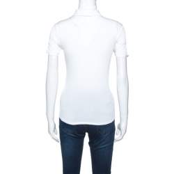 Max Mara White Jersey Collared T-shirt M