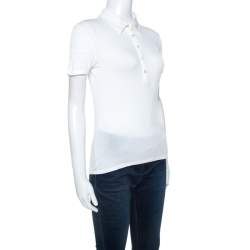 Max Mara White Jersey Collared T-shirt M