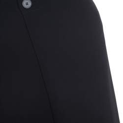 Pre Owned Max Mara Navy Blue Crepe Overlap Detail Culottes XS