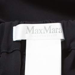 Pre Owned Max Mara Navy Blue Crepe Overlap Detail Culottes XS