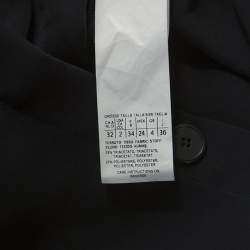 Pre Owned Max Mara Navy Blue Crepe Overlap Detail Culottes XS