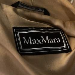 Pre Owned Max Mara Beige Silk Bead Embellished Jacket M