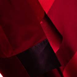 Pre Owned Max Mara Maroon Color Blocked Satin Shawl & Dress Set M