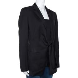 Max Mara Black Wool Tie Front Venere Blazer M