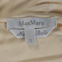 Max Mara Cream Jersey Ruched One Shoulder Top S