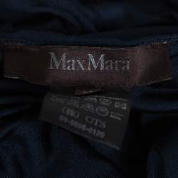 Max Mara Midnight Blue Silk Jersey Halter Neck Dress M
