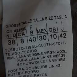 Pre Owned Max Mara Grey Wool Flared Back Detail Pencil Skirt M