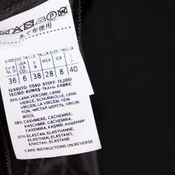 Pre Owned Max Mara Grey Striped Wool & Cashmere Belted Pant Suit XS