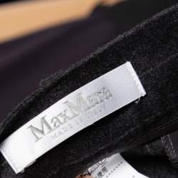 Pre Owned Max Mara Grey Striped Wool & Cashmere Belted Pant Suit XS