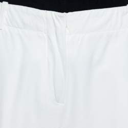 Pre Owned Max Mara  White Denim Wide Leg Pants L