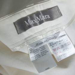 Pre Owned Max Mara  White Denim Wide Leg Pants L