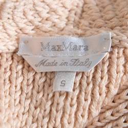 Max Mara Pink Open Knit Open Front Jacket S