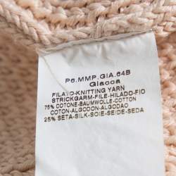 Max Mara Pink Open Knit Open Front Jacket S