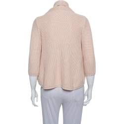 Max Mara Pink Open Knit Open Front Jacket S
