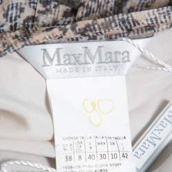 Max Mara Cream Printed Chiffon Pleated Maxi Skirt S