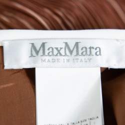 Pre Owned Max Mara Brown Plisse Belted Sleeveless Dress S