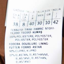 Pre Owned Max Mara Brown Plisse Belted Sleeveless Dress S