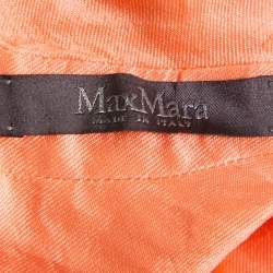 Pre Owned Max Mara Peach Silk Sequin Embellished Sleeveless Top S
