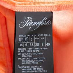 Pre Owned Max Mara Peach Silk Sequin Embellished Sleeveless Top S