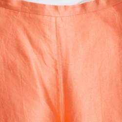 Pre Owned Max Mara Peach Silk High Waist Palazzo Pants S