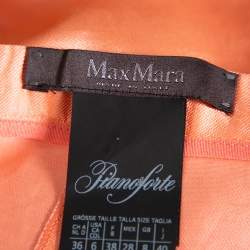 Pre Owned Max Mara Peach Silk High Waist Palazzo Pants S