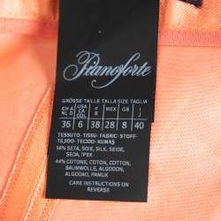 Pre Owned Max Mara Peach Silk High Waist Palazzo Pants S