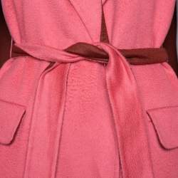 Pre Owned Max Mara x Atelier Coral Pink Cashmere Belted Cape Coat M
