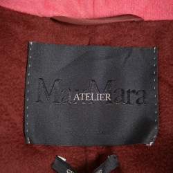 Pre Owned Max Mara x Atelier Coral Pink Cashmere Belted Cape Coat M