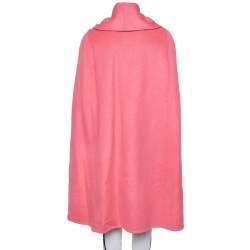 Pre Owned Max Mara x Atelier Coral Pink Cashmere Belted Cape Coat M