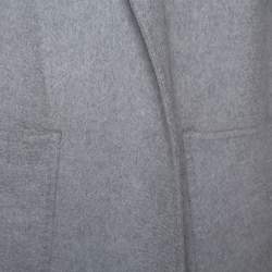 Pre Owned Max Mara Grey Cashmere Open Front Coat L