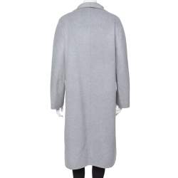 Pre Owned Max Mara Grey Cashmere Open Front Coat L