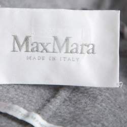 Pre Owned Max Mara Grey Cashmere Open Front Coat L