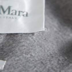 Pre Owned Max Mara Grey Cashmere Open Front Coat L