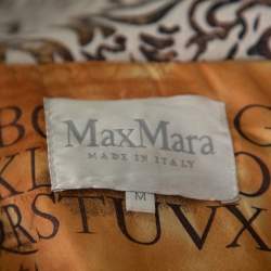 Pre Owned Max Mara Beige Wool Oversized Collar Detail Belted Mid Length Coat M