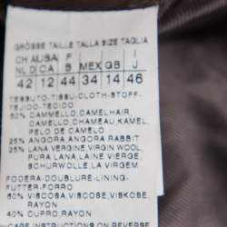 Max Mara Dark Grey Wool Open Front Coat L