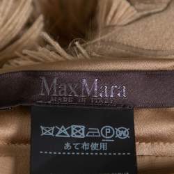 Pre Owned Max Mara Camel Brown Jacquard Ninfa fil coupé Maxi Skirt M