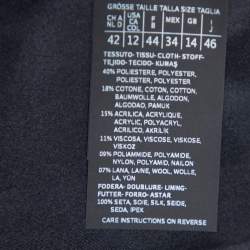 Pre Owned Max Mara Black & Beige Textured Cotton Tondo Maxi Skirt L