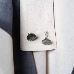 Pre Owned Max Mara Grey Abstract printed Silk Draped Neck Maxi Dress M