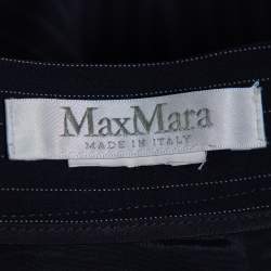 Pre Owned Max Mara Navy Blue Striped Wool Pencil Skirt M