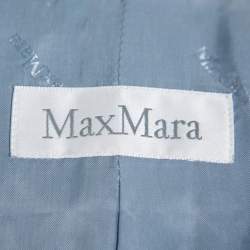 Max Mara Teal Blue Wool Button Front Blazer M