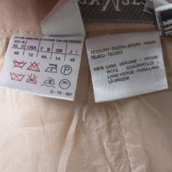 Pre Owned Max Mara Beige Wool Knee Length Skirt L