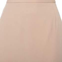 Pre Owned Max Mara Beige Wool Knee Length Skirt L